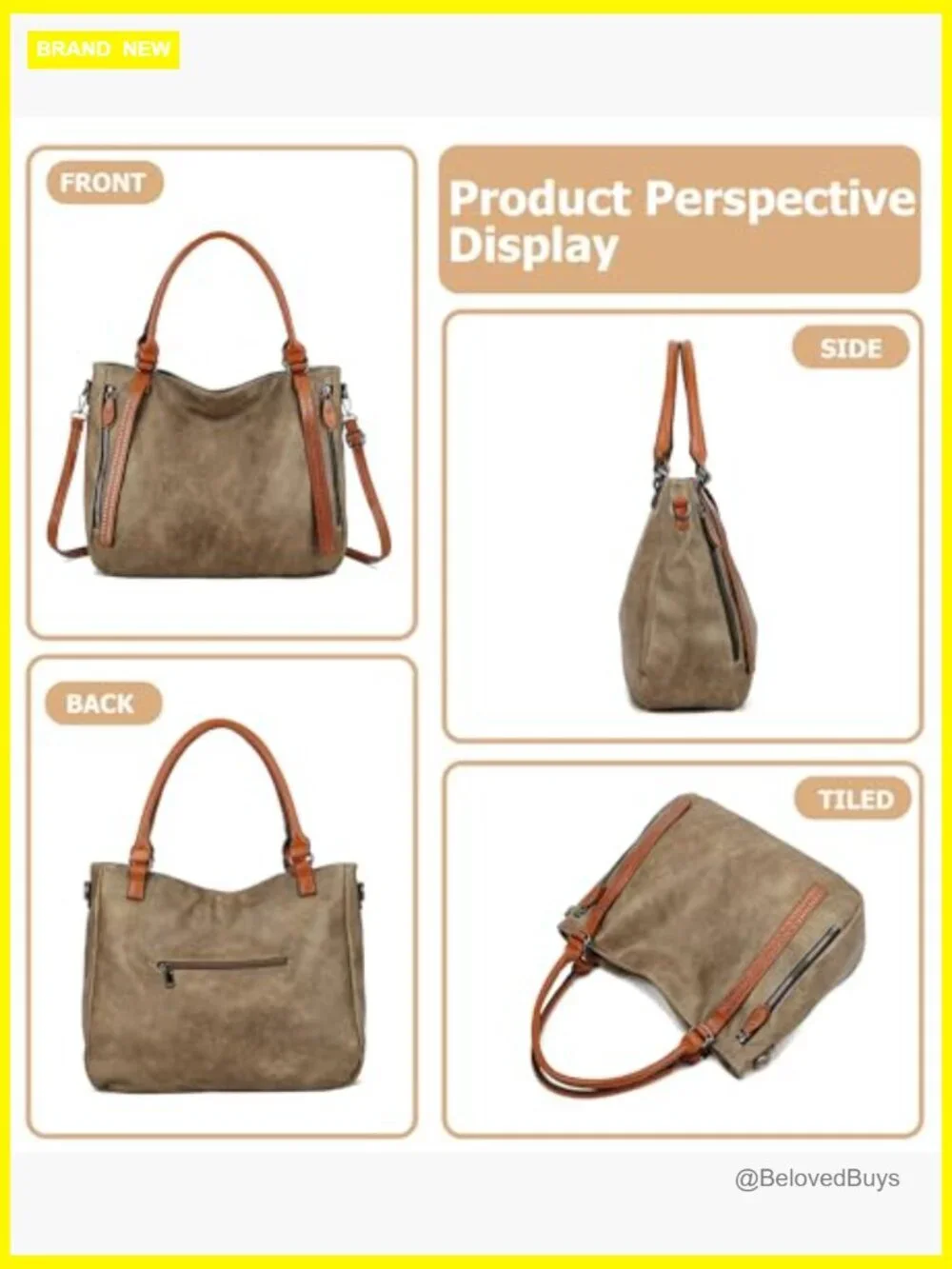 Large Vegan Leather Hobo Shoulder Bag Satchel Purse with Adjustable Strap